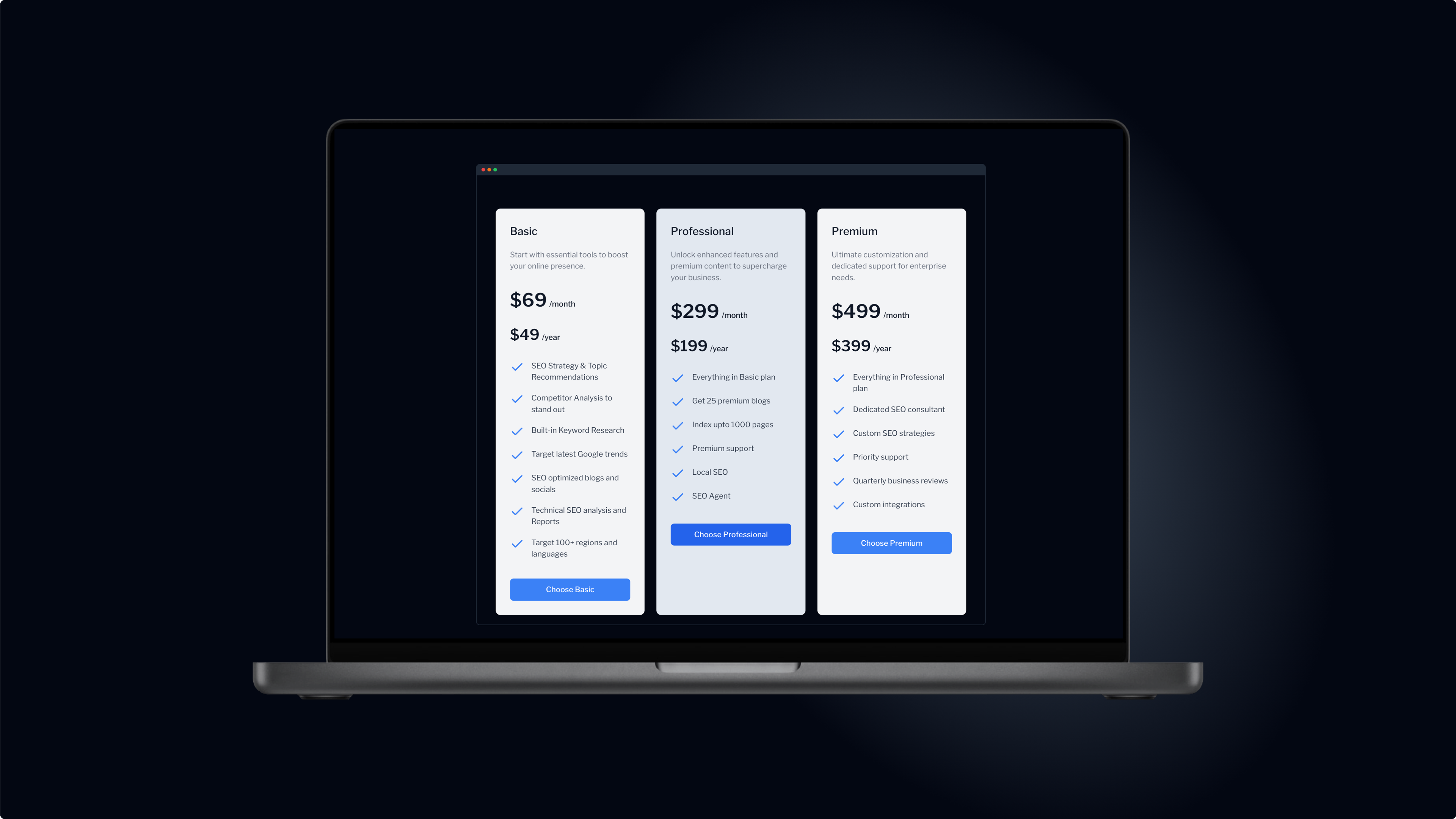 Designing an OSS pricing table with Prototyper